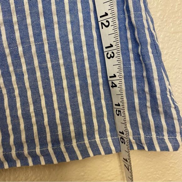 Voro Beve Girls blue striped Cold shoulder tie back 100% cotton blouse -7 - Picture 4 of 8